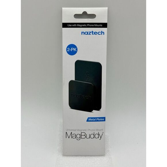 Naztech MagBuddy Universal Magnetic Phone Mount Metal Plates 2‎ Pack 2” & 1.25” - Picture 1 of 2